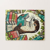 Puzzle Lecture Otter Bookish Illustration Lecteurs (Horizontal)
