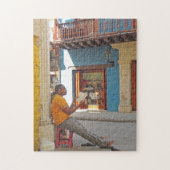 Puzzle Lecture sur la rue à Carthagène Colombie (Vertical)