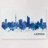 Puzzle Leipzig Allemagne Skyline Blue (Horizontal)