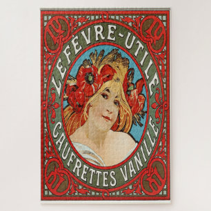Puzzle L'élégance vintage de Mucha : Gaufrettes Lefèvre-U