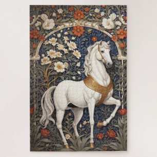 Puzzle L'Élégant William Morris Inspiré Cheval Blanc