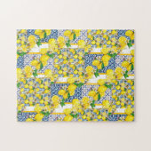 Puzzle Lemon Portuguese Azulejo Mediterranean Santorini (Horizontal)