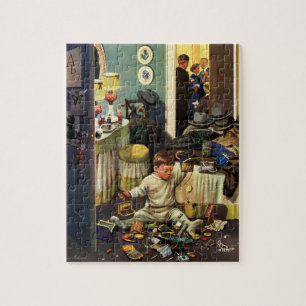 Puzzle L'enfant en bas âge vide des bourses