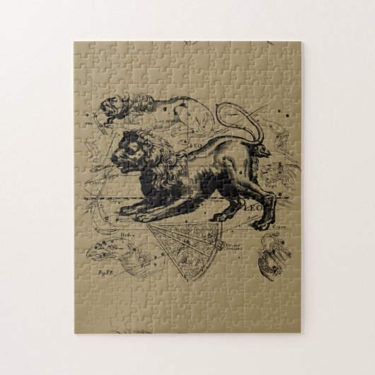 Puzzle Leo Constellation Carte Hevelius vers 1690 (Vertical)