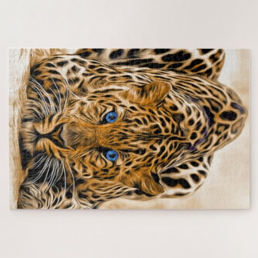 Puzzle Léopard bleu clair  (Horizontal)