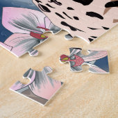 Puzzle Léopard et orchidée rose. (Côté)