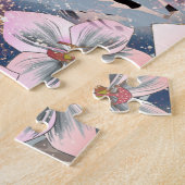 Puzzle Léopard et orchidée rose. (Côté)