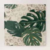 Puzzle Leopard Monstera : Jungle Imprimer Vintage. (Horizontal)