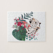 Puzzle Léopard, museau léopard, floral, Botanique (Horizontal)
