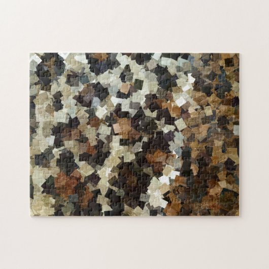 Puzzle Leopard Style Brown Black Square (Horizontal)