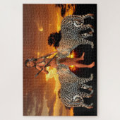 Puzzle Léopards et Fille (Vertical)