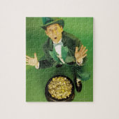 Puzzle Leprechaun excité avec pot d'or (Vertical)