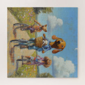 Puzzle Les amis mignons font du vélo (Horizontal)