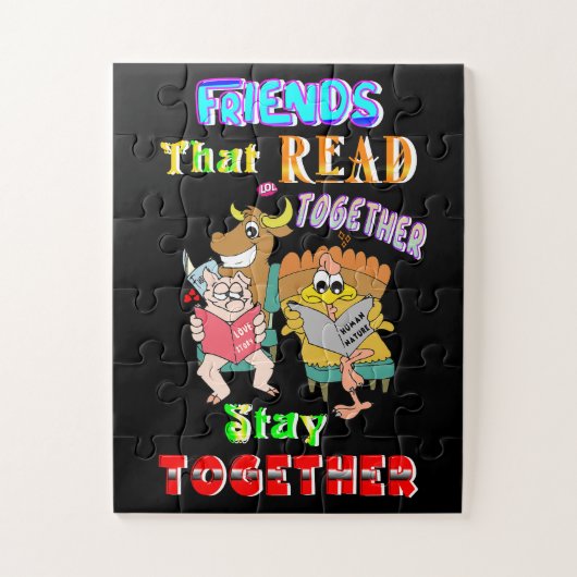 Puzzle Les amis qui lisent ensemble restent ensemble (Vertical)