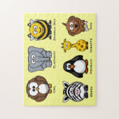 Puzzle Les animaux assortis par bande dessinée mignonne (Vertical)