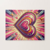 Puzzle les années 70 coeur pop art/Mug de Saint Valentin (Horizontal)