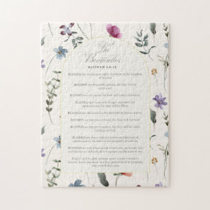 Puzzle Les Béatitudes Matthieu 5:3–12 Écriture florale