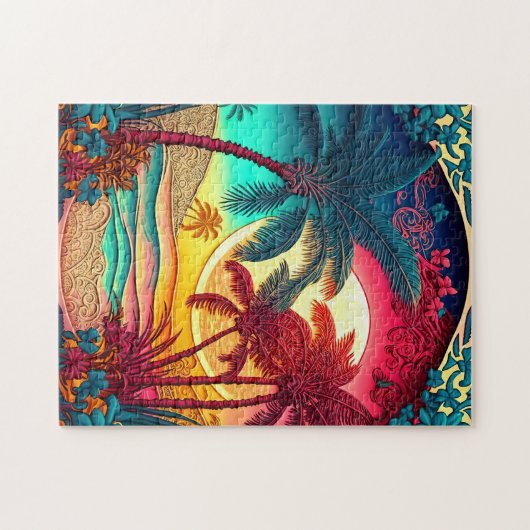 Puzzle Les beaux palmiers de plage (Horizontal)