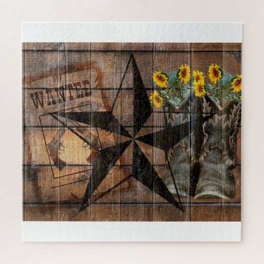 Puzzle Les bottes de l'Ouest de Pistol Cowboy du Texas St (Horizontal)