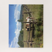 Puzzle Les Chevaux À La Clôture Du Fil De Fente (Vertical)