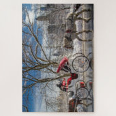 Puzzle Les Chevaux de transport dans la neige de Central  (Vertical)