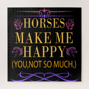 Puzzle Les Chevaux Jaunes Me Rendent Heureux, Mais Vous N