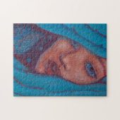Puzzle Les cheveux bleus, le portrait de femme Imaginaire (Horizontal)