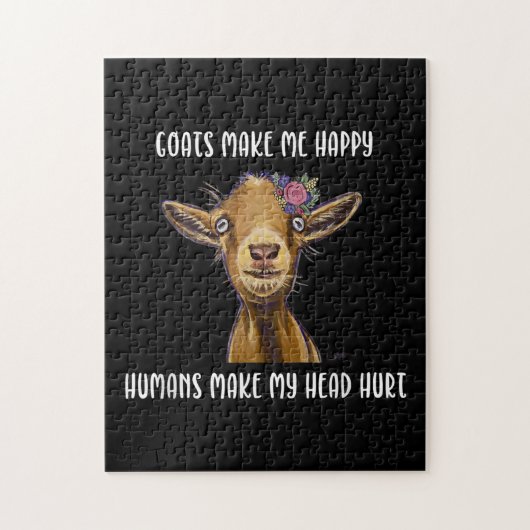 Puzzle Les Chèvres Me Rendent Heureux, Amateur De Chèvre (Vertical)
