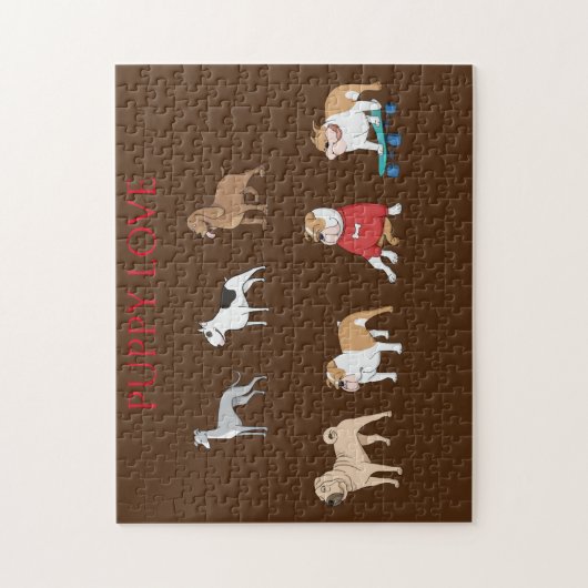 Puzzle Les chiots aiment les enfants puzzle. (Vertical)