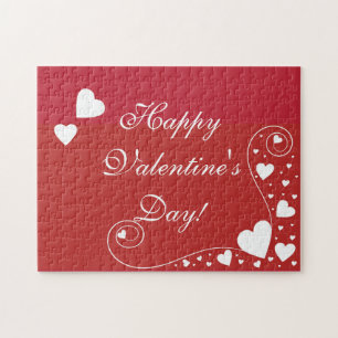 Puzzle Les Coeurs blancs en rouge