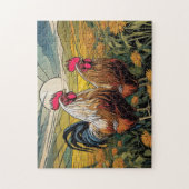 Puzzle Les coqs d'été à l'aube (Vertical)