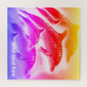 Puzzle Les dauphins dans un arc-en-ciel (Horizontal)