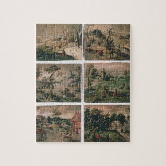 Puzzle Les douze mois de l'année : Janvier, février, (Vertical)