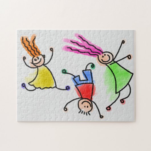 Puzzle Les enfants caricaturistes jouent au casse-tête. (Horizontal)