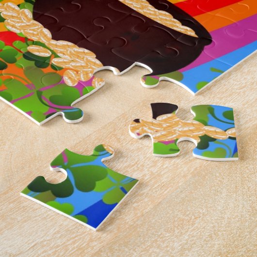 Puzzle Les enfants fêtent la Saint Patrick avec le vert (Côté)