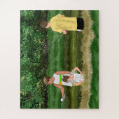 Puzzle Les enfants pêchent dans l'étang local (Vertical)