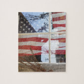 Puzzle Les Etats-Unis, Orégon, Shaniko. Drapeau dans la (Vertical)