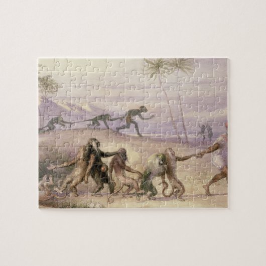 Puzzle Les façons et les coutumes des singes (Horizontal)