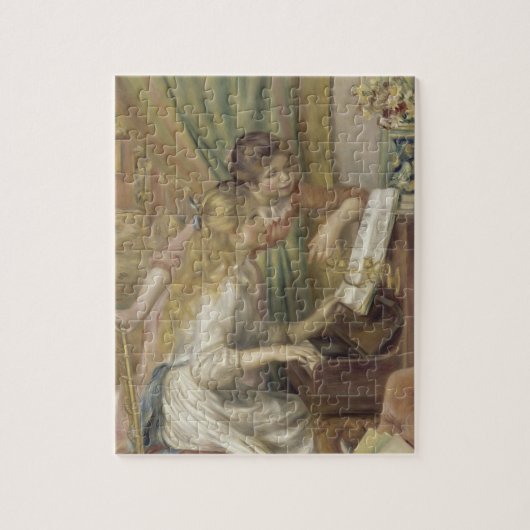 Puzzle Les filles à la peinture impressionniste de piano  (Vertical)