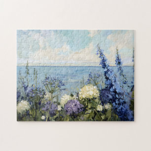 Puzzle Les fleurs et la peinture sur la mer