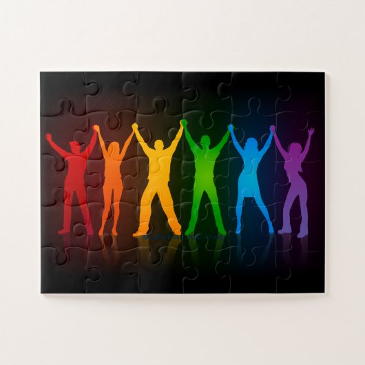 Puzzle Les gens du groupe de SlipperyJoe se tenant la mai (Horizontal)