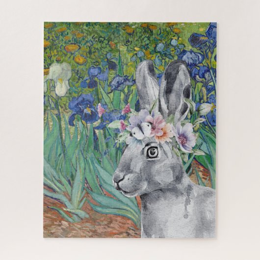 Puzzle Les iris et lapin fantaisie de Van Gogh (Vertical)