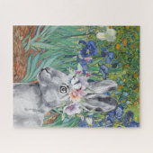 Puzzle Les iris et lapin fantaisie de Van Gogh (Horizontal)