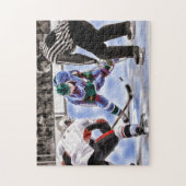 Puzzle Les joueurs de hockey et l'arbitre font face (Vertical)