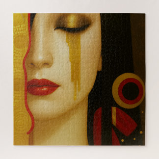 Puzzle les larmes dorées de Freya aux cheveux noirs