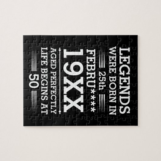 Puzzle Les légendes personnalisées sont nées à la date Mo (Horizontal)