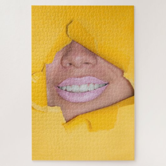 Puzzle Les lèvres du visage Sourire Jaune (Vertical)