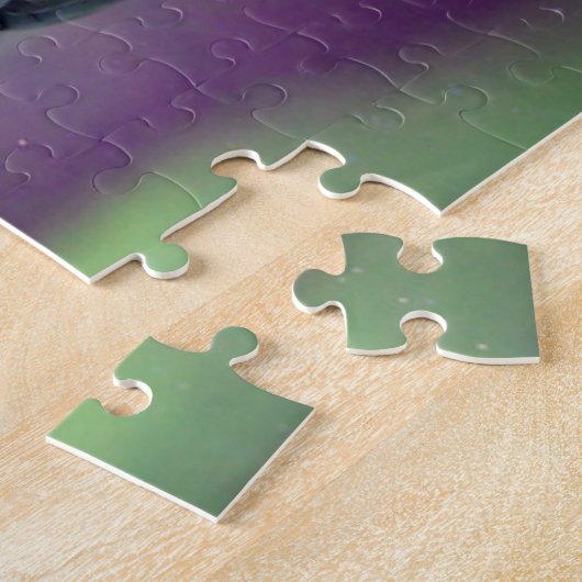 Puzzle Les lumières Aurora reflètent la lagune | Islande (Côté)