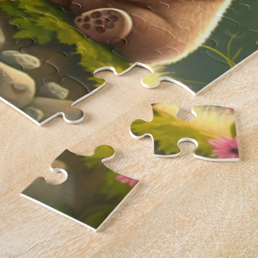 Puzzle Les mignons ours en amour se serrent les uns les a (Côté)