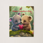 Puzzle Les mignons ours en amour se serrent les uns les a (Vertical)